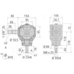 Przekładnia L 1,9:1 fi30mm/1i3/8"Z6 B&P Bondioli&Pavesi