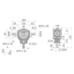 Przekładnia T 1:1 fi30mm/fi30mm/fi30mm B&P Bondioli&Pavesi