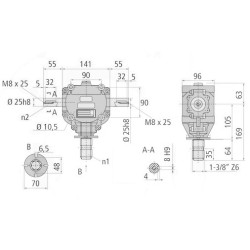 Przekładnia T 1:1,9 1i3/8"Z6/fi25mm/fi25mm B&P Bondioli&Pavesi