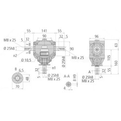 Przekładnia T 1,9:1 fi25mm/fi25mm/fi25mm B&P Bondioli&Pavesi