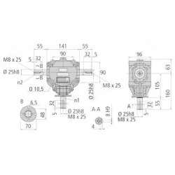 Przekładnia T 2,78:1 fi25mm/fi25mm/fi25mm B&P Bondioli&Pavesi