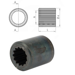 Tuleja wielowypustowa wew. Z12 (12/24"DP) fi zaw. 50x60mm