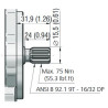 Redukcja łącznika zew. Z18(Din5482 35x31) wew. Z9(ASIN 16/32"DP) L40mm