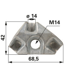 (6) Przegub joysticka 68,5mm, Stoll 11367-3B