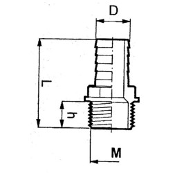 Przyłącze węża proste gwint zew. Arag, 25 mm 3/4"