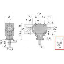 Przekładnia T 3,3:1 fi25mm/fi25mm/fi25mm GR