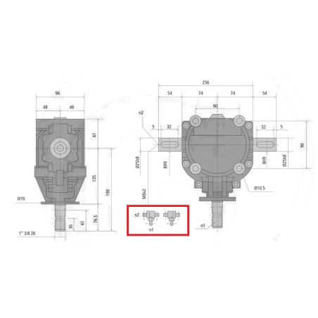 Przekładnia T 1:1 1i3/8"Z6/fi25mm/fi25mm GR