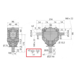 Przekładnia T 2,78:1 fi25mm/fi25mm/fi25mm GR