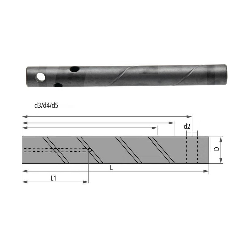 Sworzeń 30x235 ze smarowanim C45