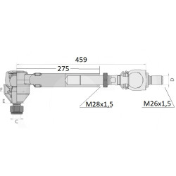 Drążek kierowniczy stożek-28,9/32,4, M27x1,5R L-414mm,