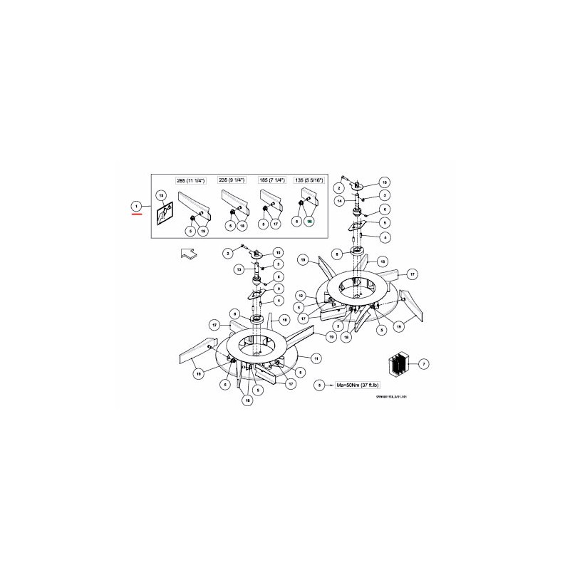 Vicon A138361530 Zestaw łopatek rozsiewacza (M) Ss - M12