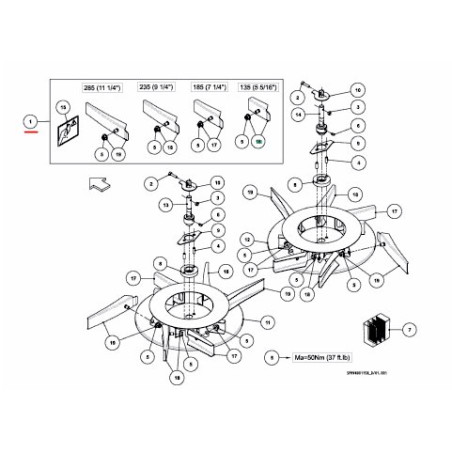 Vicon A138361530 Zestaw łopatek rozsiewacza (M) Ss - M12