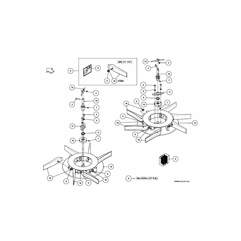 Vicon A138361630 Zestaw łopatek rozsiewacza (L) Ss - M12, 12szt VNB4956178
