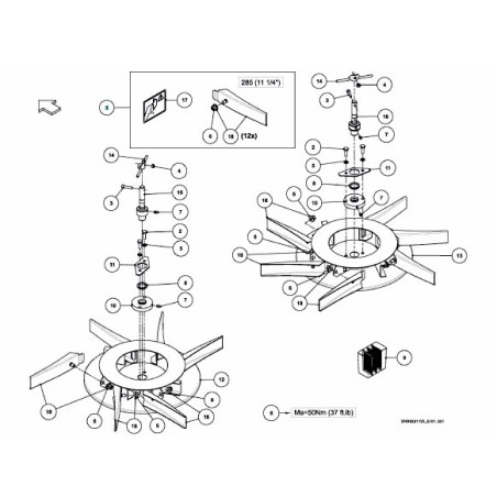 Vicon A138361630 Zestaw łopatek rozsiewacza (L) Ss - M12, 12szt VNB4956178