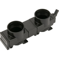 Pokrywa z ociekaczem oleju, podwójna, żółta/czerwona, rozstaw 82 mm 45°