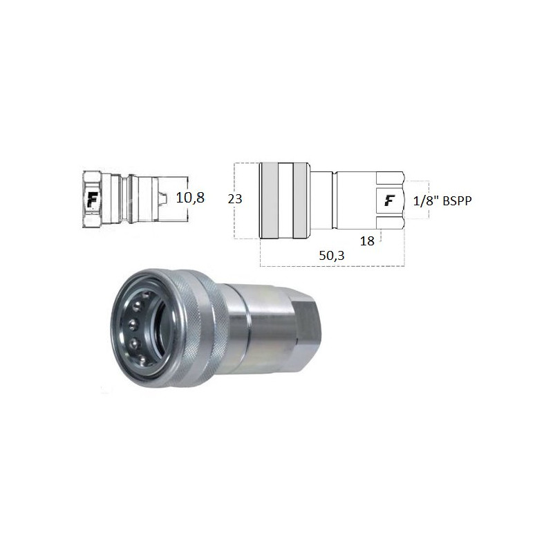 Szybkozłącze gniazdo ISO B wew. 1/8" BSP Faster
