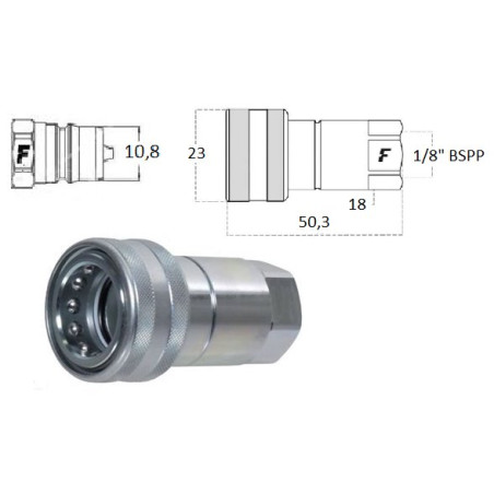 Szybkozłącze gniazdo ISO B wew. 1/8" BSP Faster