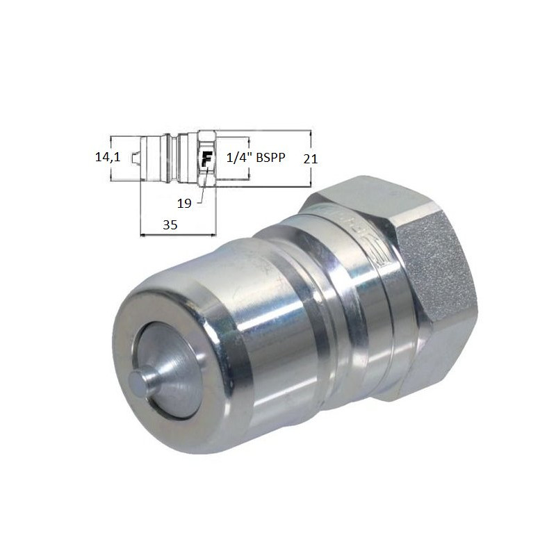 Szybkozłącze wtyczka ISO B wew. 1/4" BSP Faster