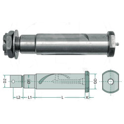 Sworzeń E3 fi26x92,5 fi22x19,5 M20x1,5 -resoru, dyszla