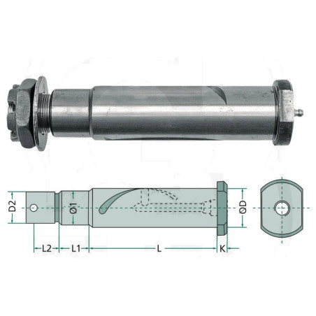 Sworzeń E12 fi35x131,5 fi30x29 M24x1,5 -resoru, dyszla