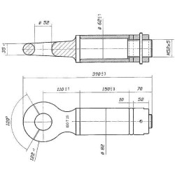 Ucho zaczepu, obrotowe 52 mm, L-390 25 t