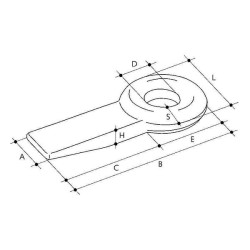 Ucho zaczepu fi50 3/36t 45x100 L340 do wspawania,