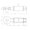 Ucho zaczepu, obrotowe E701, 45 mm L-343 4 t