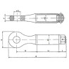 Ucho zaczepu, obrotowe E701, 45 mm L-343 4 t