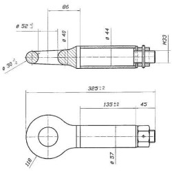 Ucho zaczepu, obrotowe 52 mm L-325 10 t