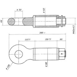 Ucho zaczepu, obrotowe 52 mm L-385 15 t