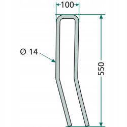Hassia 3538802 Palec zagarniający, 14 mm Lemken