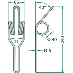 Palec zagarniający 6x240 Hassia, Lemken