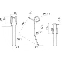 Horsch 34217503 Palec zagarniający 15 mm