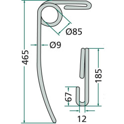Palec zagarniający 9x465 Nordsten, Kongskilde pasuje