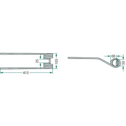 Palec zgrabiarki 410/95/53 fi10 mm,