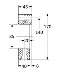 Element gumowy sprzęgła LF25 60SH