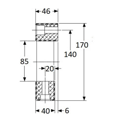 Element gumowy sprzęgła (4) LF28 60SH fi85/140/170