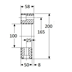 Element gumowy sprzęgła (4) LF50 60SH fi100/165/200
