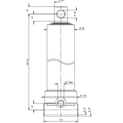 Siłownik 0,0T 3-segmenty, dł. min 437, skok 893mm