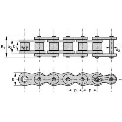 Łańcuch 24B-1, 235 kN, - 1i1/2"x1" - Wippermann KV1121