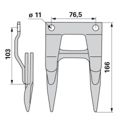 Bagnet podwójny 14mm - 4, 10702.01