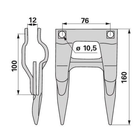Bagnet podwójny hederu , Easy Cut II, 12 mm