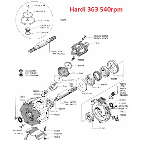 Wał pompy 363/462/463-7mm 540 2x1i3/8"Z21