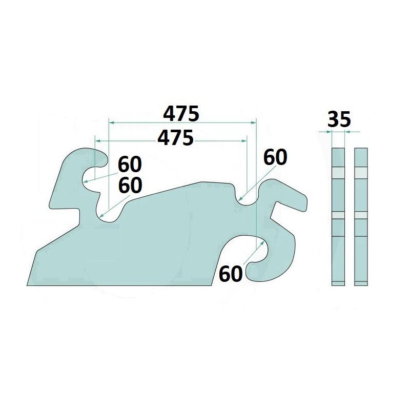 Verachtert hak do wspawania podwójny CW3