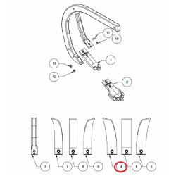 Osłona grządzieli, prawa 100 mm Knock-on Grubber HM