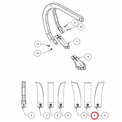 Osłona grządzieli, prosta 100 mm Knock-on Grubber HM