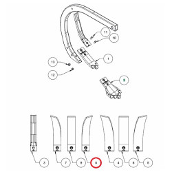 Osłona grządzieli, lewa 80 mm Knock-on Grubber HM
