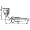 Końcówka gwintowana DN10 F 90° nakrętka 3/8" BSP stożek zewnętrzny 60°