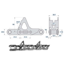 Łańcuch wciągający ROLLON-SOLID S55R1/C30E/J2A