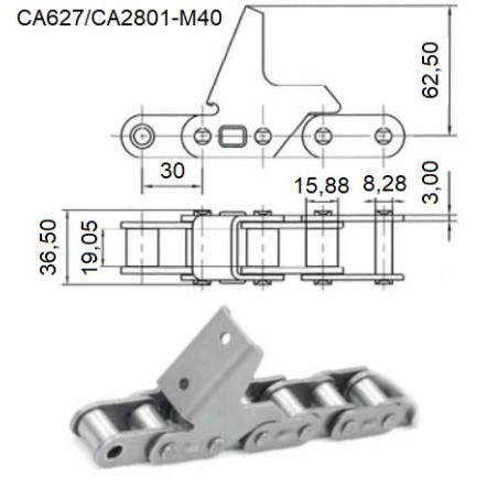 Claas 000692126, 692126, Łańcuch wciągający S55H Elite 8716106704859